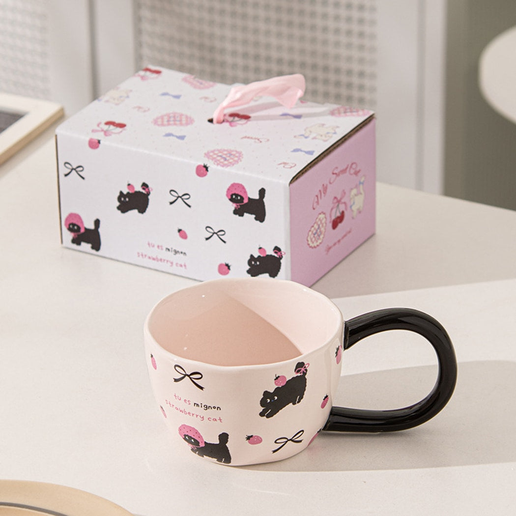 Mivora - Cartoon Cat Pattern Coffee Mug