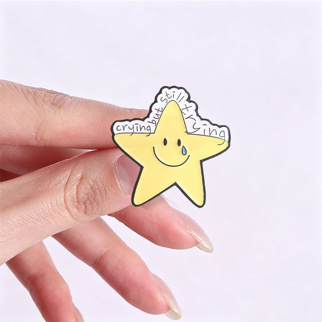 Pinori - Painted Finish Yellow Star Brooch Pin