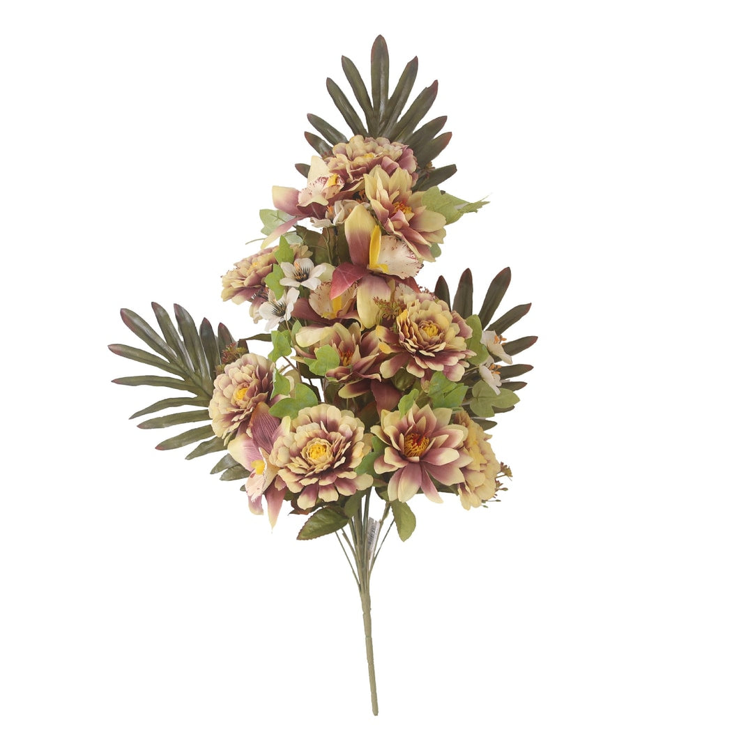 Roselle - Fan Shaped Mixed Bloom Artificial Bouquet
