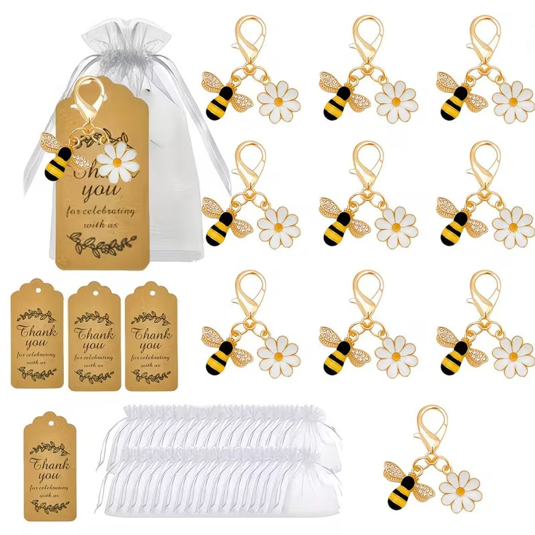 Taphug - Pocket Hug Bee Daisy Charm Keychain Set