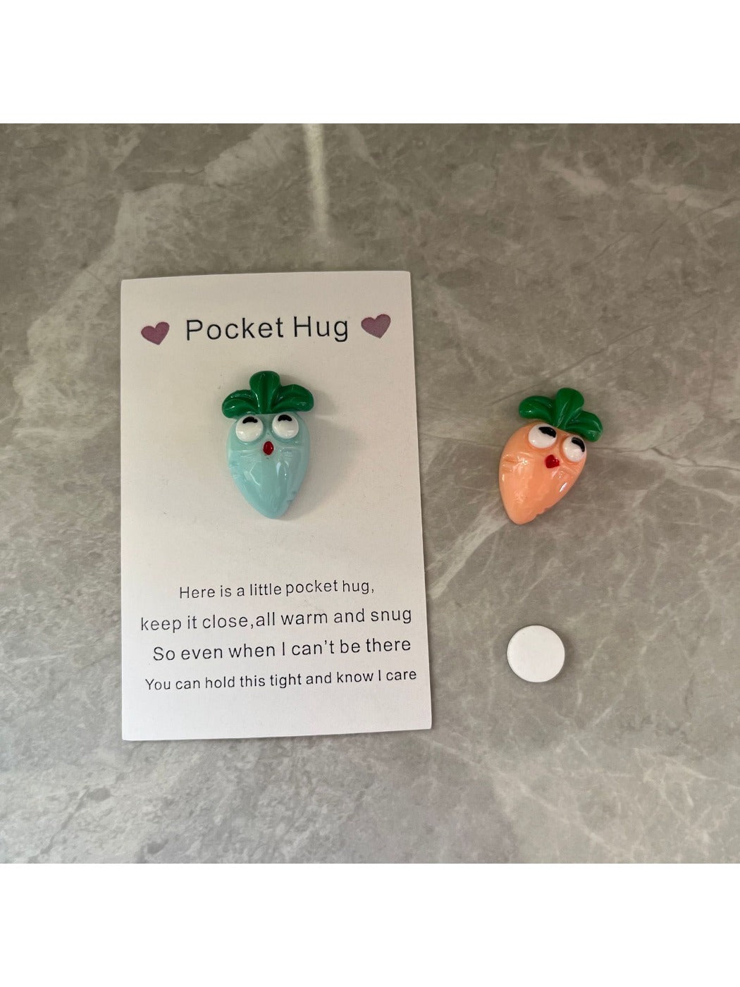 Taphug - Pocket Hug Carrot pocket hug card and keepsake token