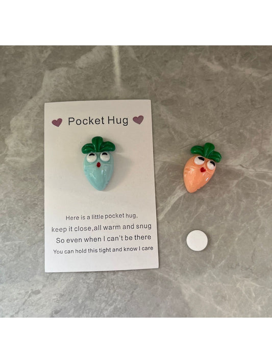 Taphug - Pocket Hug Carrot pocket hug card and keepsake token