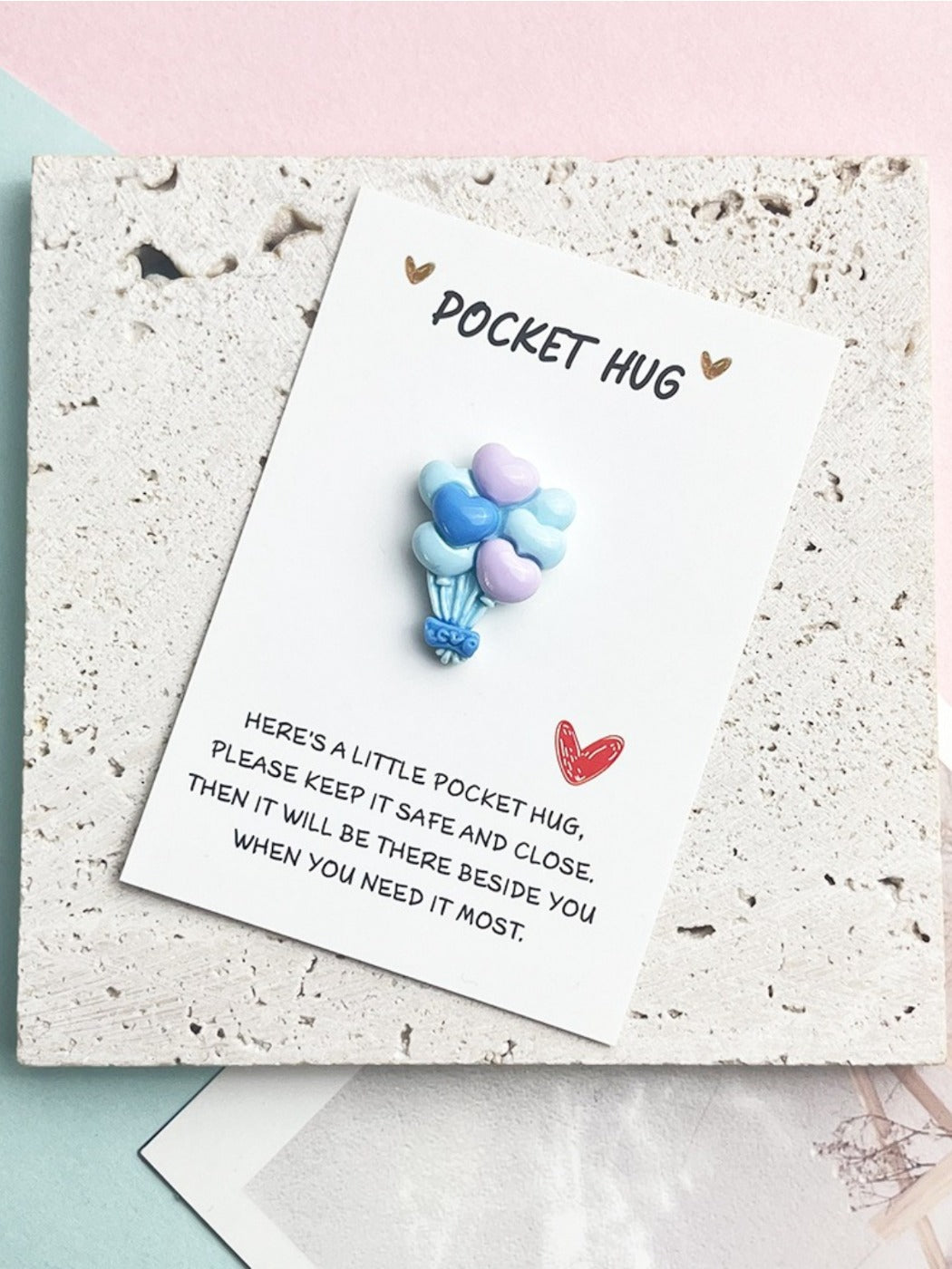Taphug - Pocket Hug Hot Air Balloon Love pocket hug card and keepsake token view 8