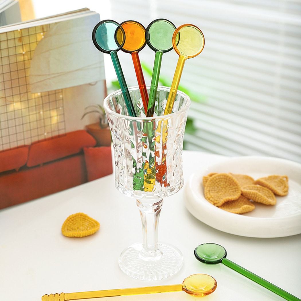 Glasira - Simple Style Colored Long Handle Spoon