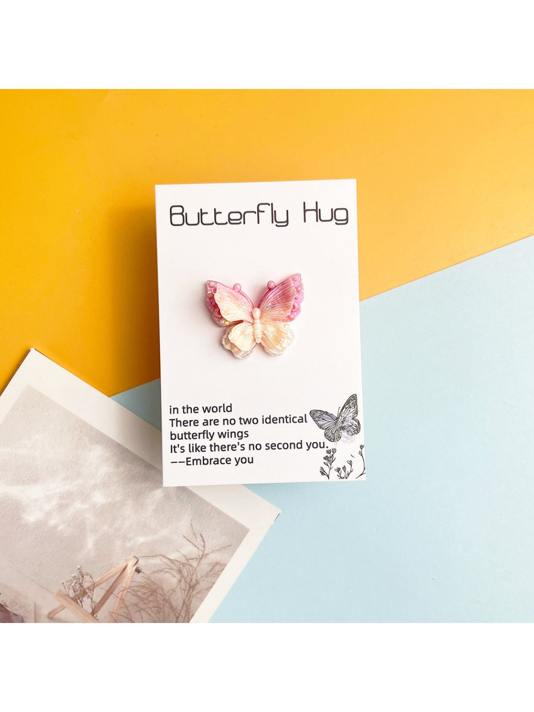 Taphug Pocket Hug 2D Butterfly card with butterfly wings folded
