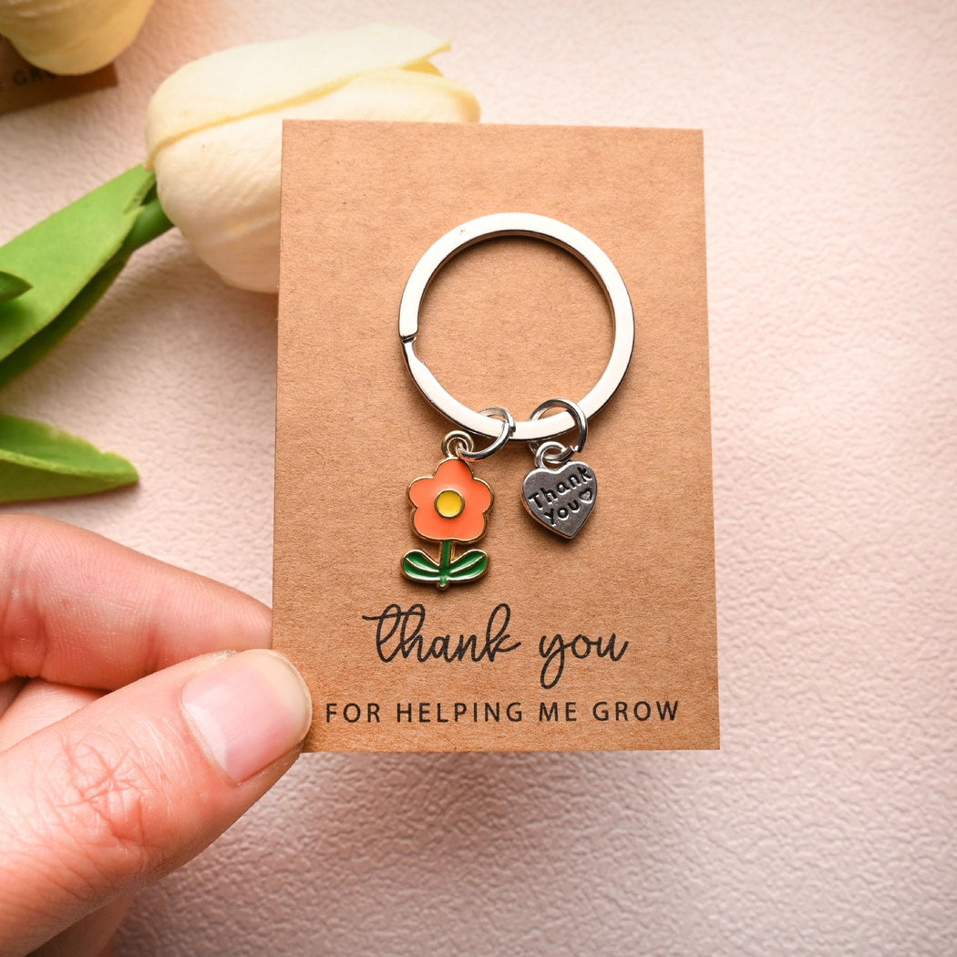 Taphug - Pocket Hug Heart Pendant Flower Keychain