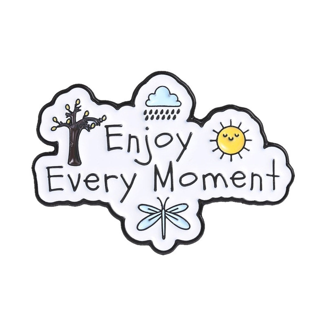 Pinori - Motivational Text Message Flower Pin