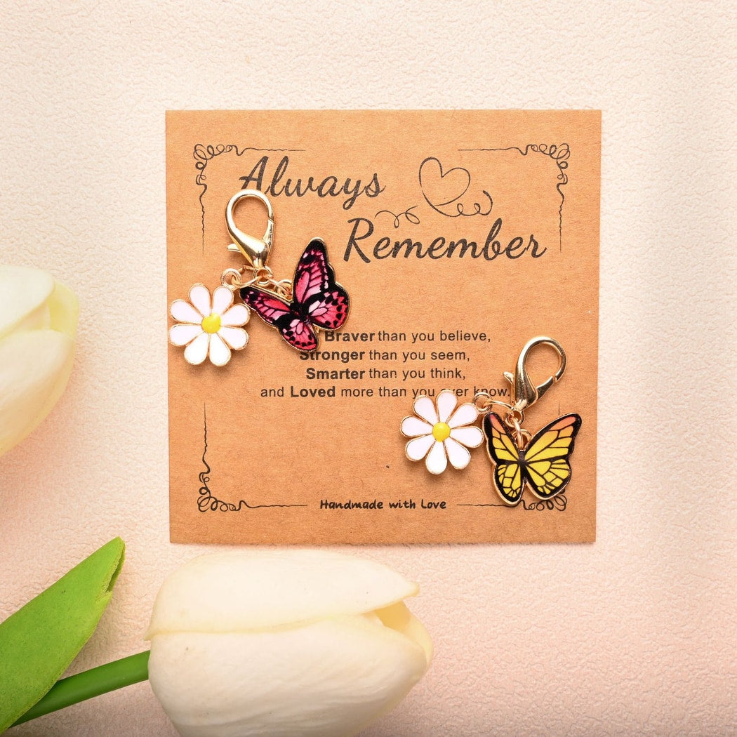 Taphug - Pocket Hug Butterfly and Daisy Keychain