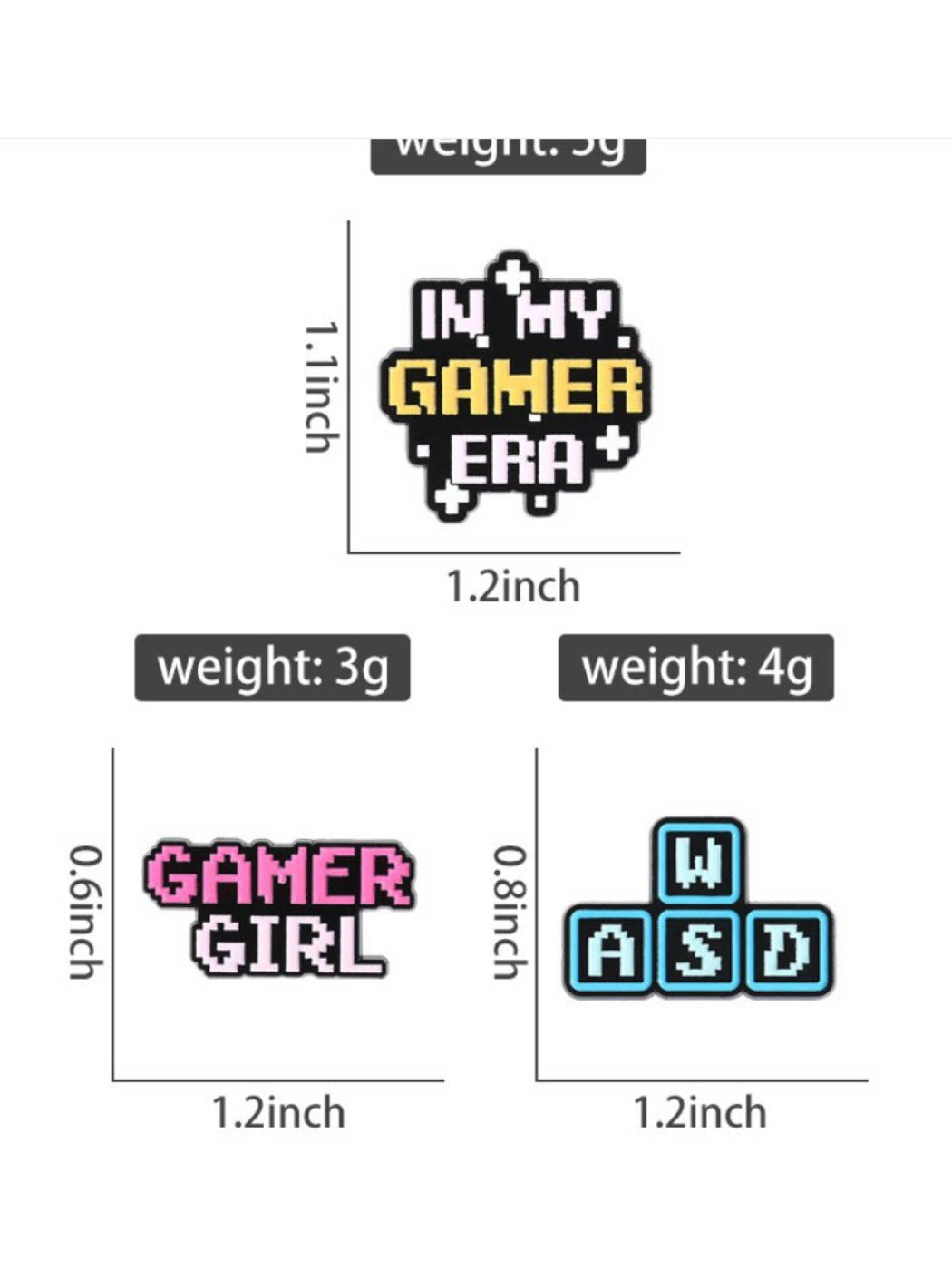 Pinori - Pixel-style Letter Design Metal Badge
