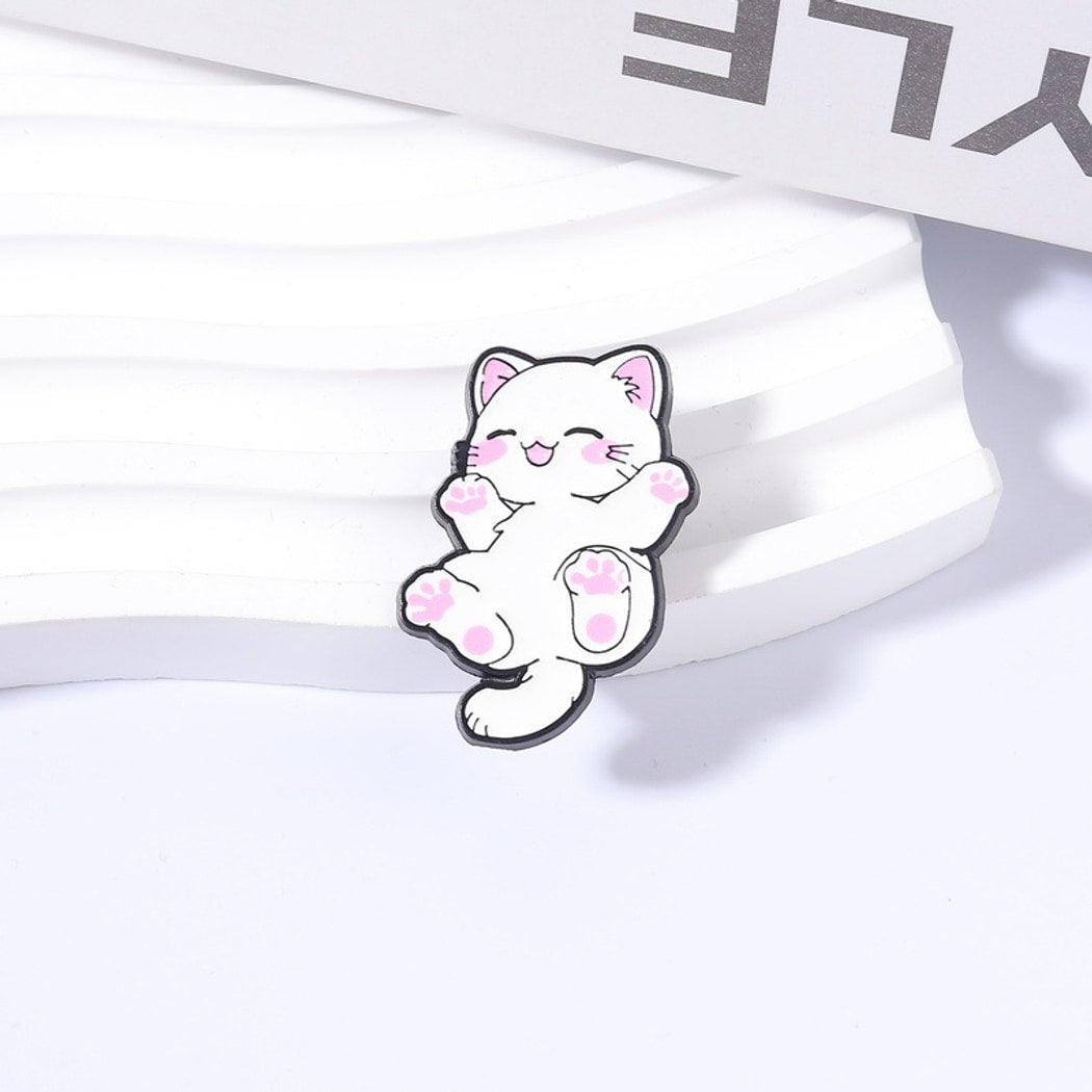 Pinori - Playful Cartoon Cat Brooch