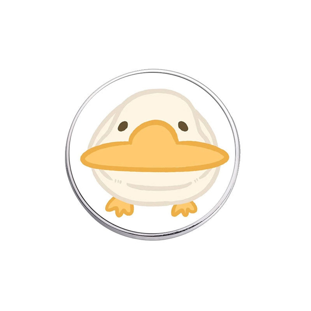 Pinori - Painted Cartoon Duck Round Pin
