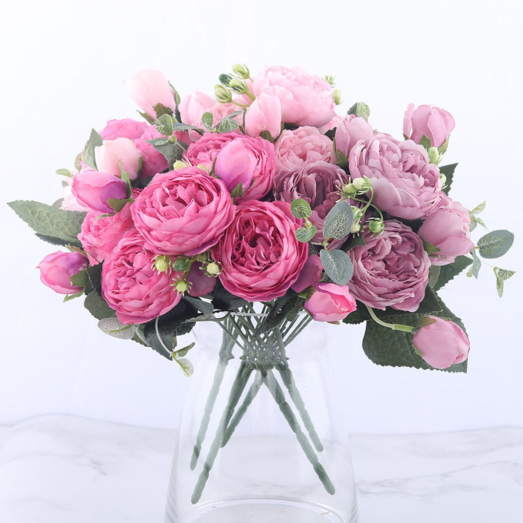 Roselle - Opulent Decorative Artificial Peony Bouquet