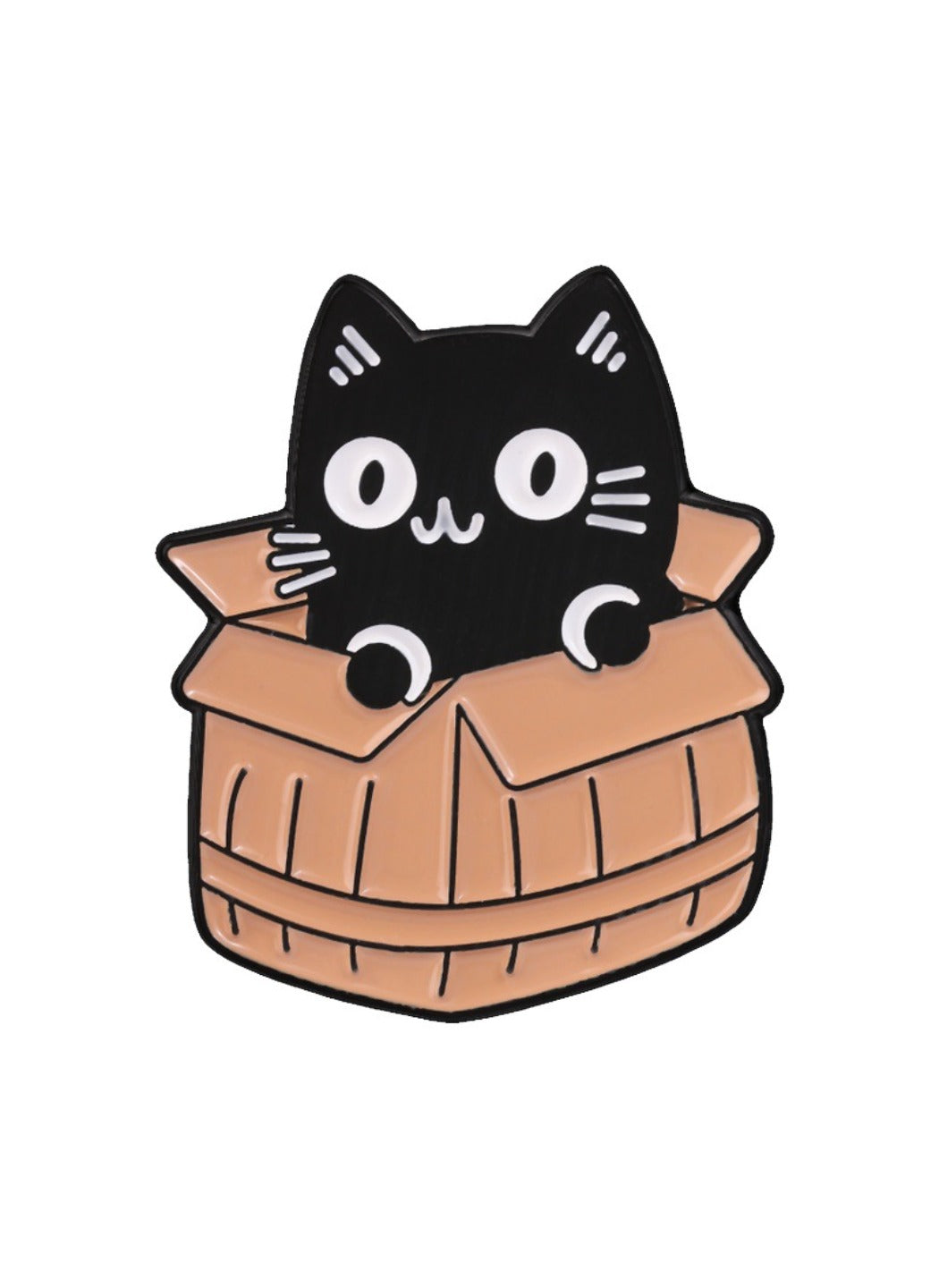 Pinori - Black Cat Brooch Badge, Cute Cartoon Kitty Pin