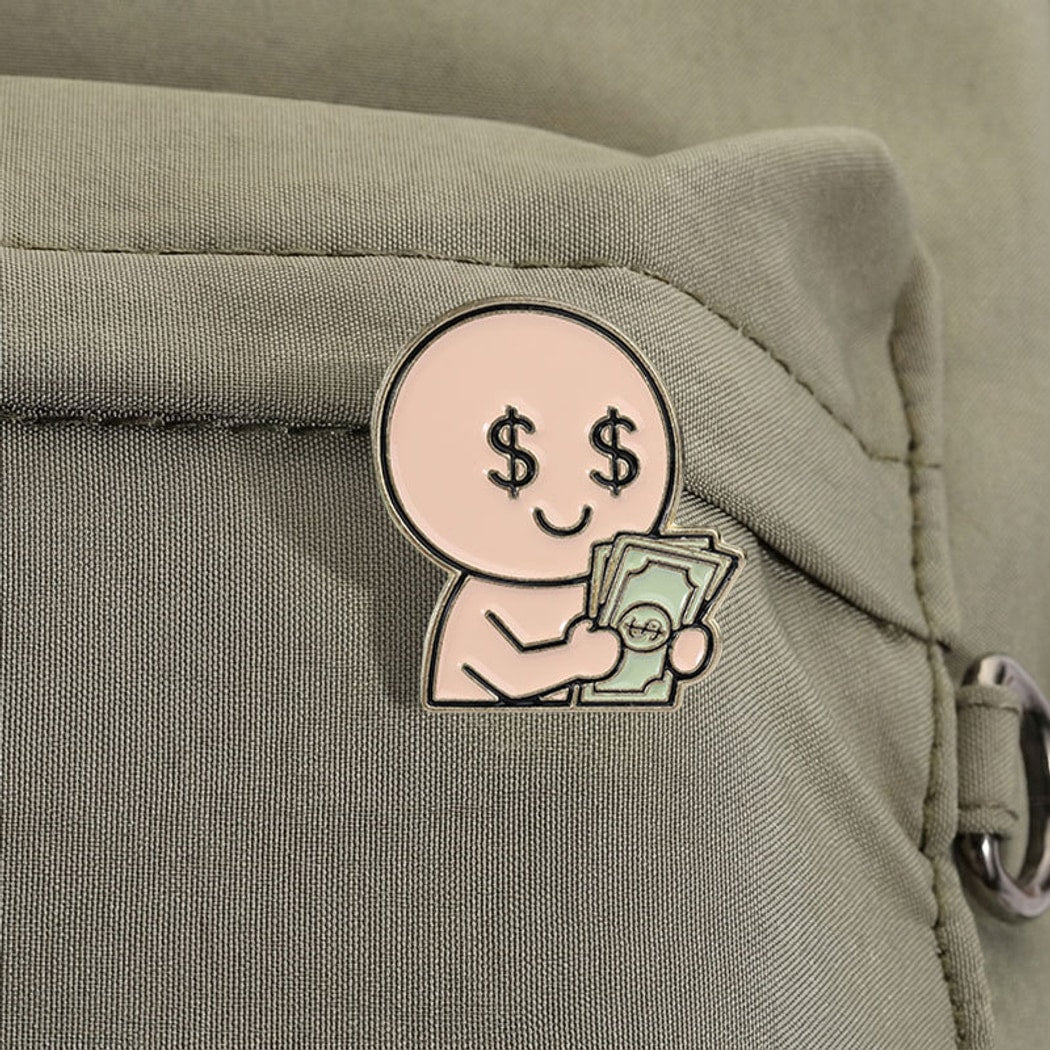 Pinori - Happily Counting Money Brooch