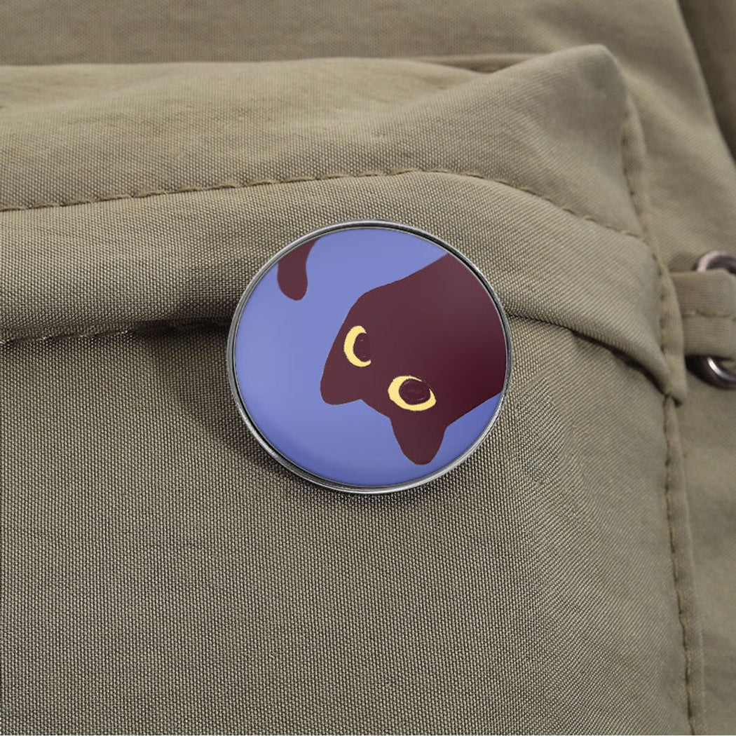 Pinori - Cat Face Graphic Round Decorative Pin