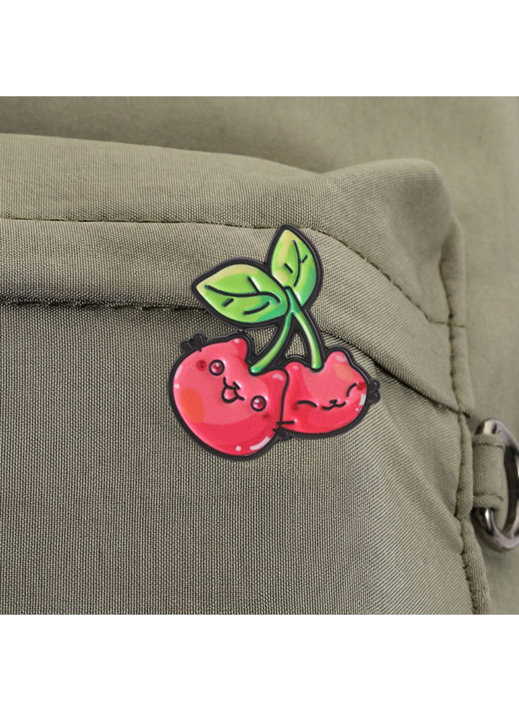 Pinori - Cute Cartoon Cherry Fruit & Kitten Pin Brooch Badge