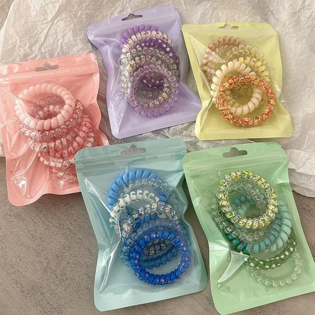 Cico - Candy-Colored Telephone Wire Hair Ties (6-Pack)