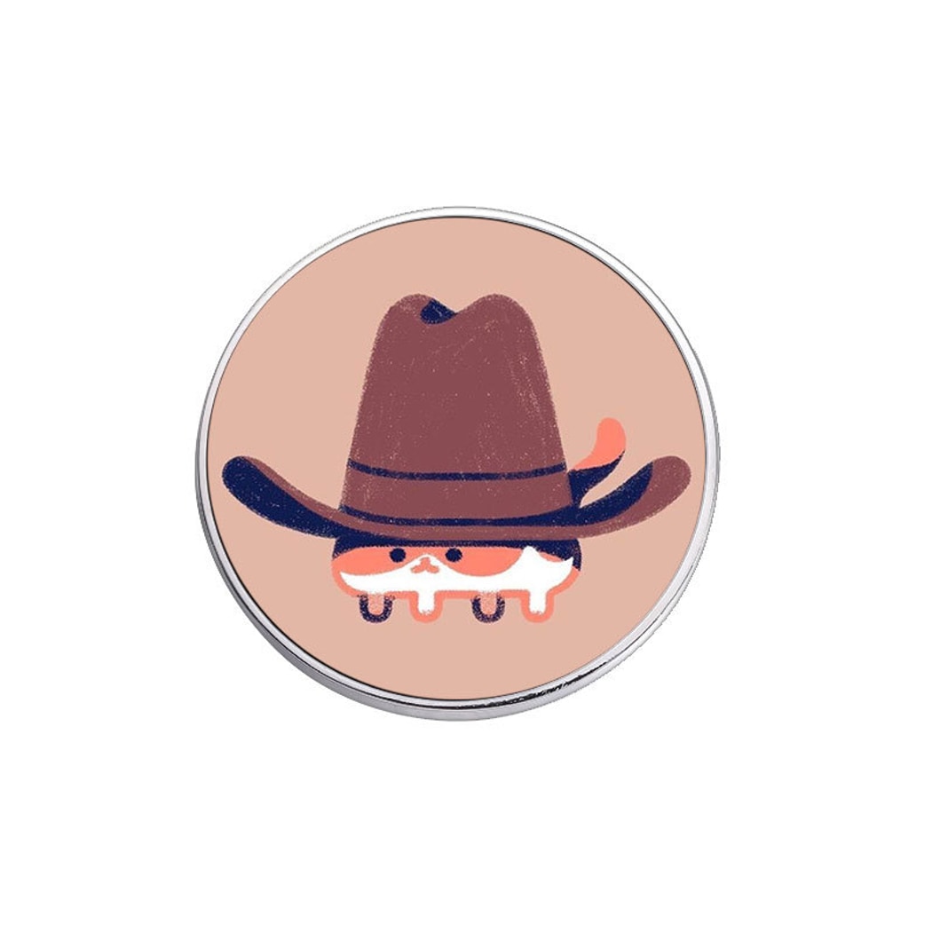 Pinori - Simple Cowboy Hat Animal Character Pin