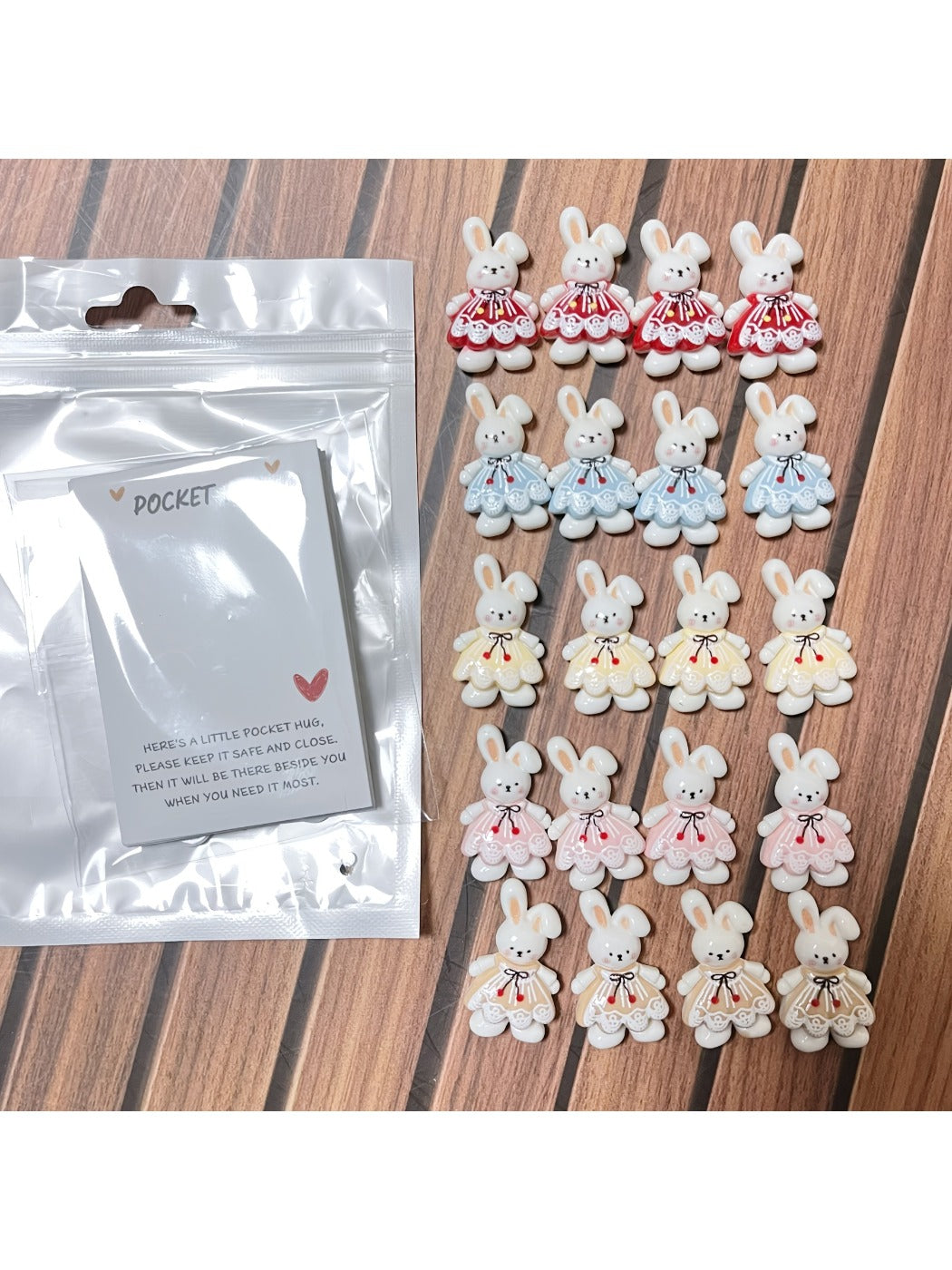 Taphug - Pocket Hug Easter Holiday Sweet Bunny pocket hug card and keepsake token view 2