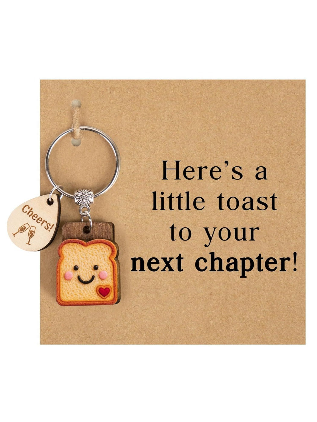 Taphug cute bread cartoon keychain photographed with soft lighting