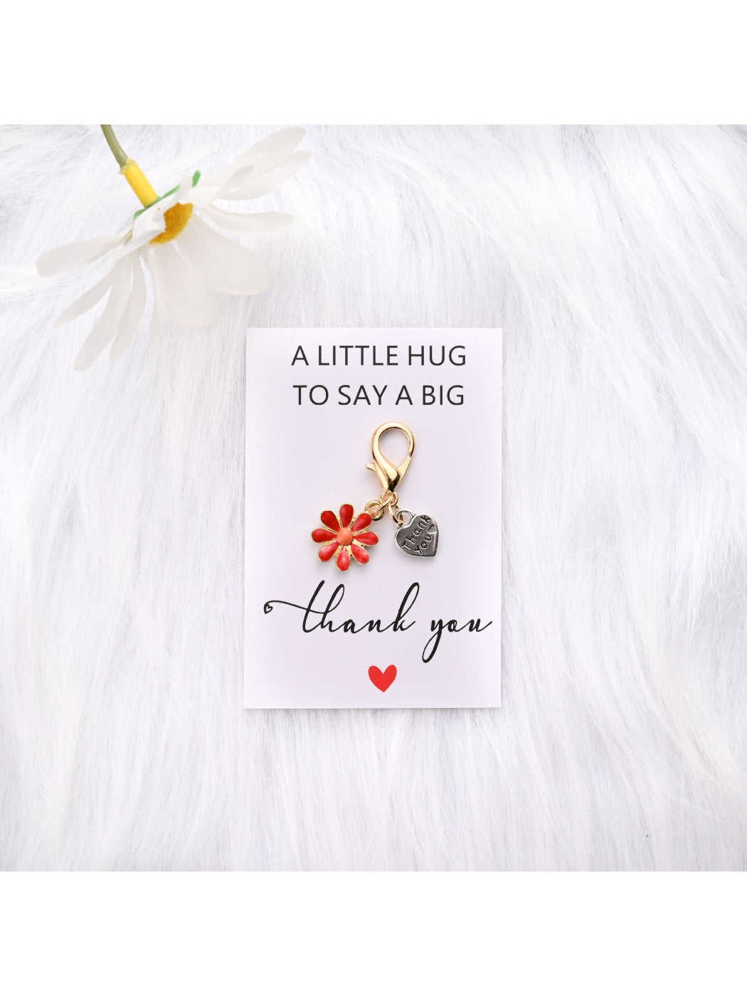 Taphug - Heart Flower Thank You Keychain