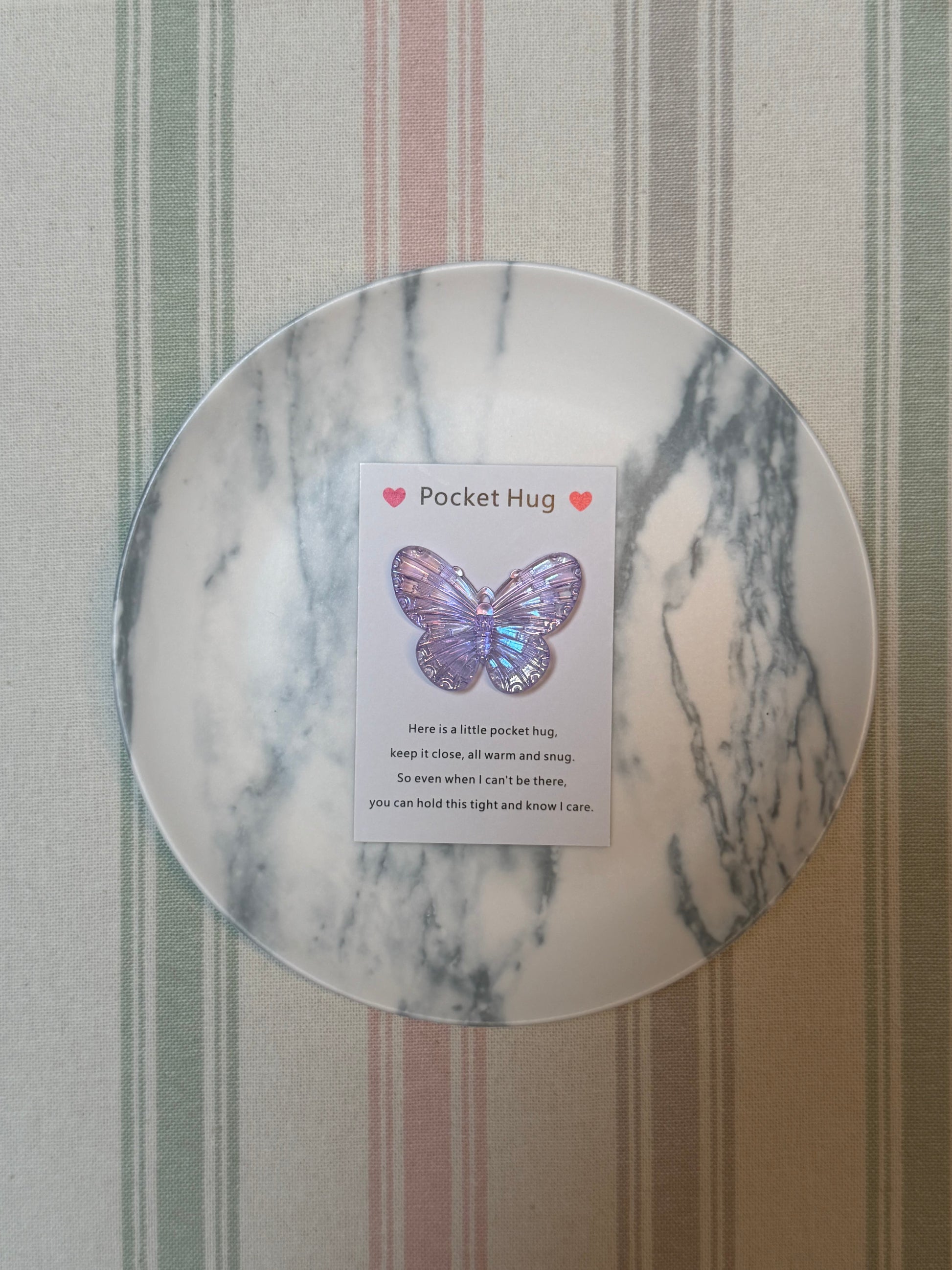 Taphug - Pocket Hug Laser Iridescent Gradient Butterfly pocket hug card and keepsake token view 4