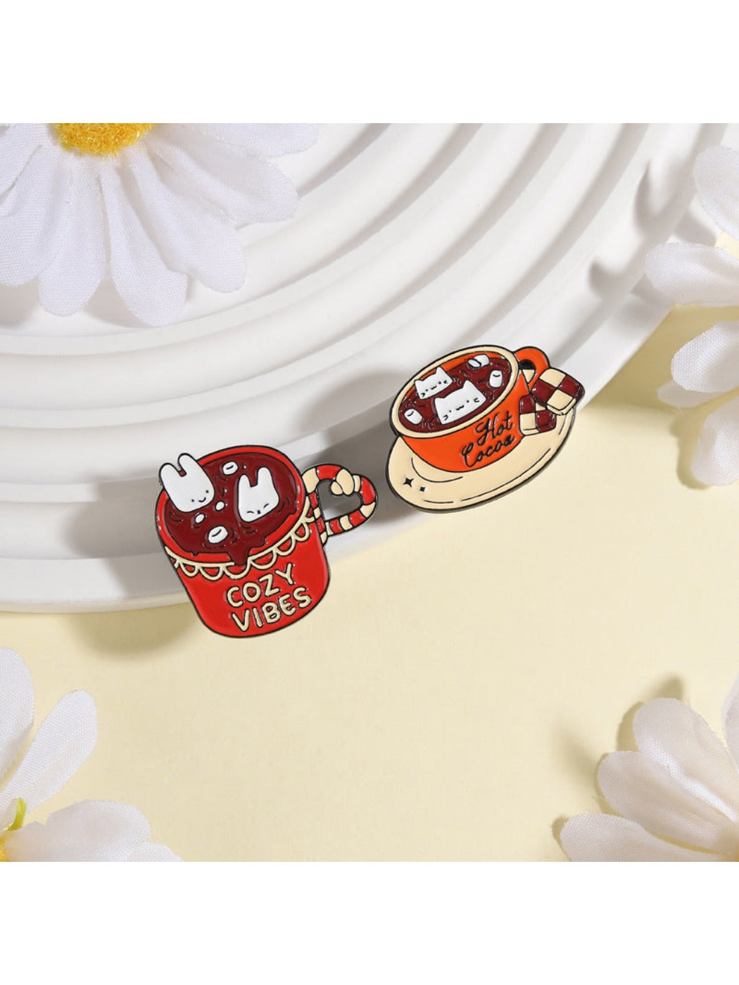 Pinori - Cute Cat Hot Cocoa Chocolate Brooch
