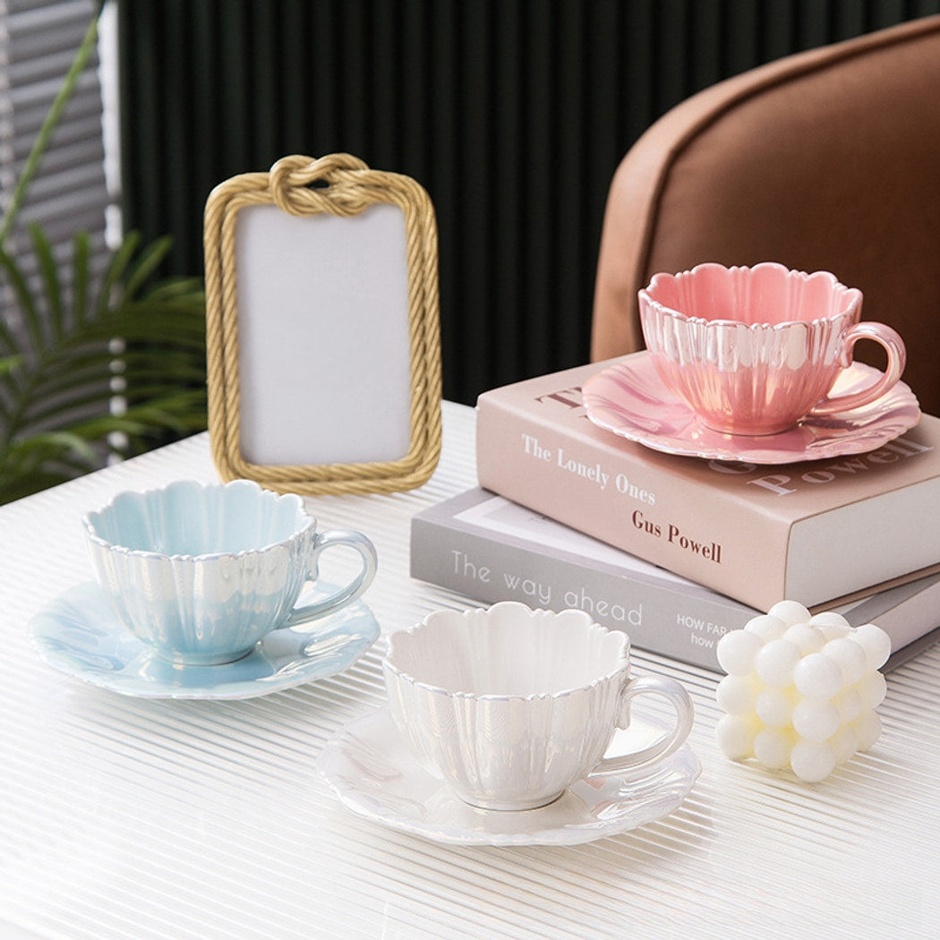 Mivora - Flower Theme Coffee Cup and Saucer Set