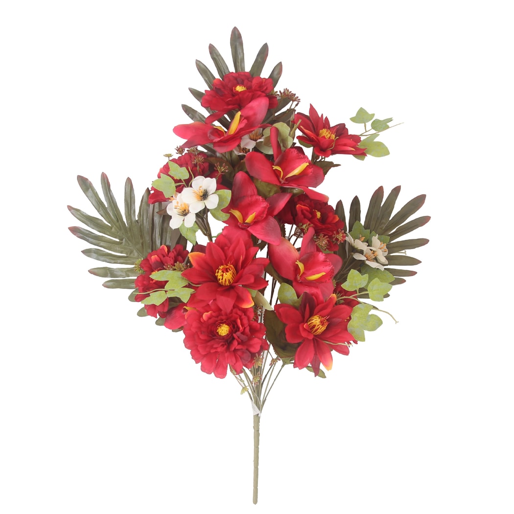 Roselle - Fan Shaped Mixed Bloom Artificial Bouquet