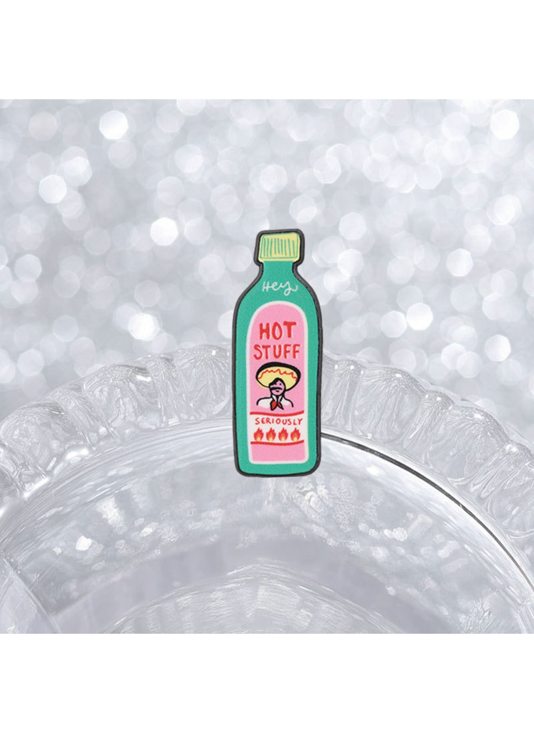Pinori - Cute Retro Funny Hot Sauce Bottle Badge Pin