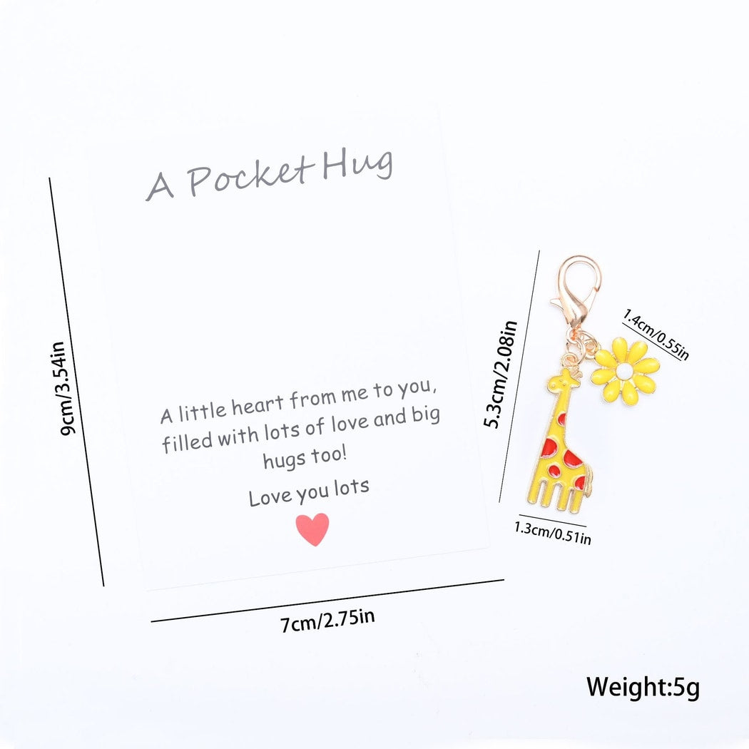 Taphug - Pocket Hug Cartoon Giraffe Keychain