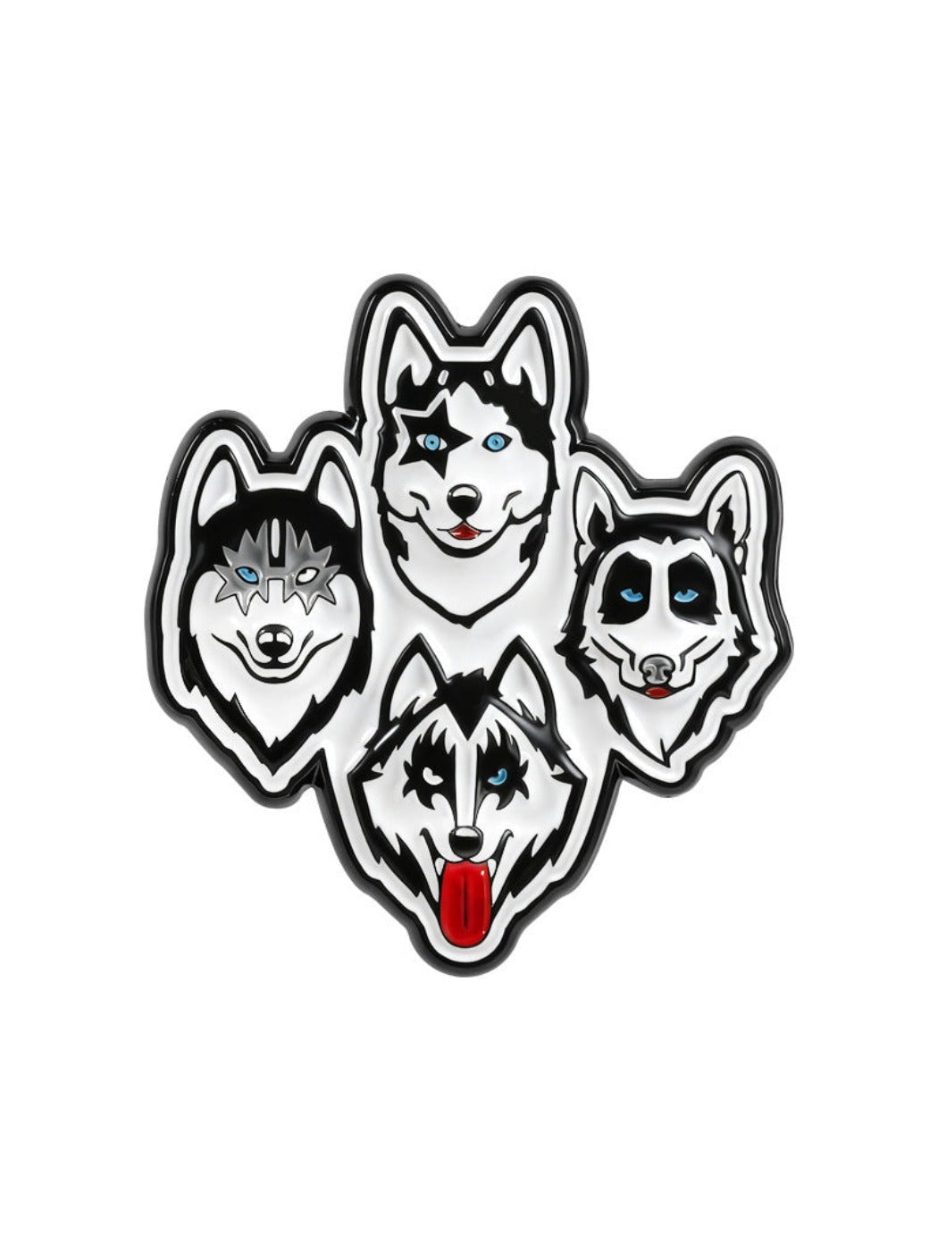 Pinori - Cute Husky Sled Dog Brooch
