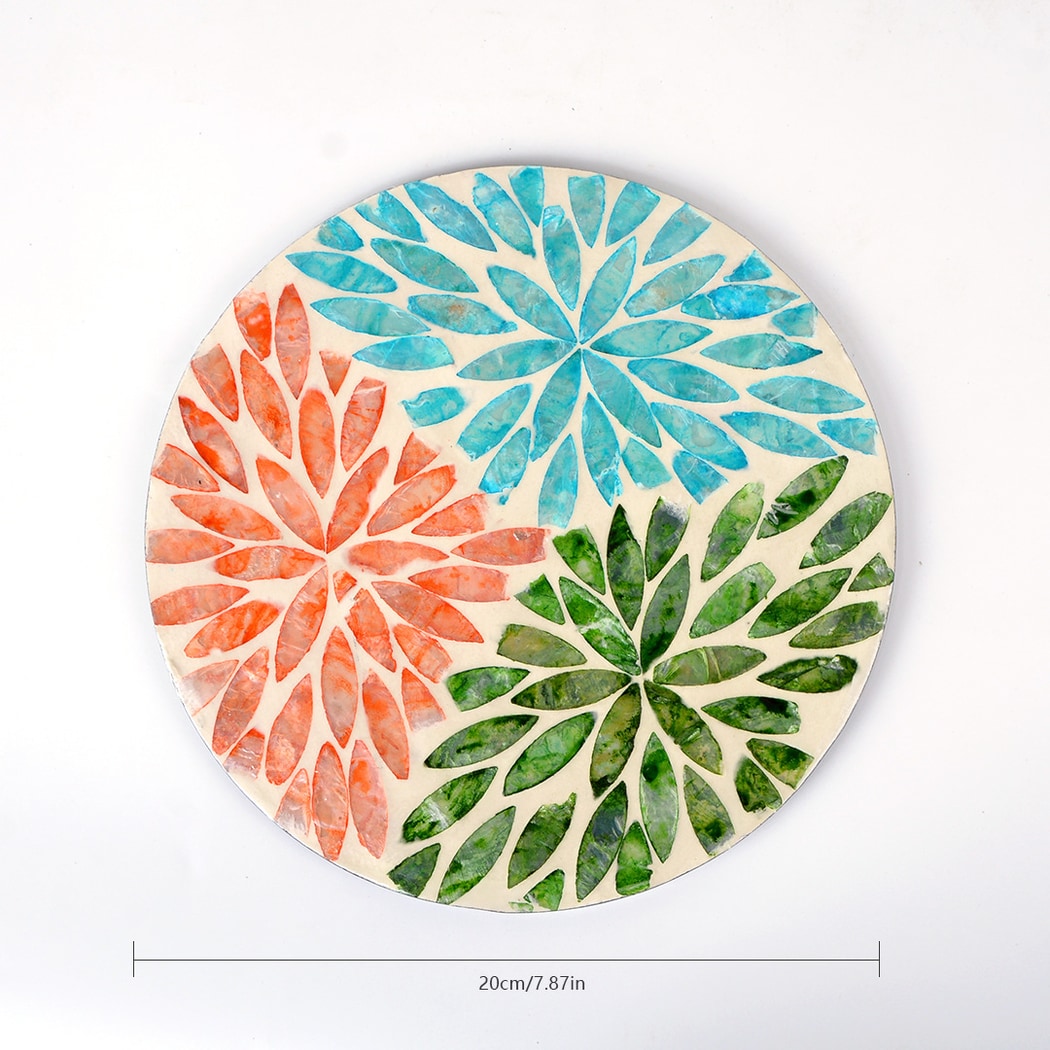 Thimara - Round Floral Pattern Tabletop Coaster