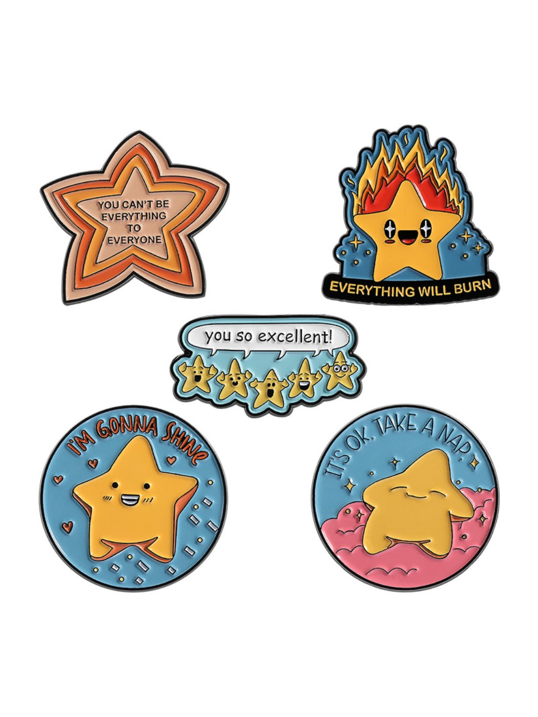 Pinori star pin photographed with soft natural lighting