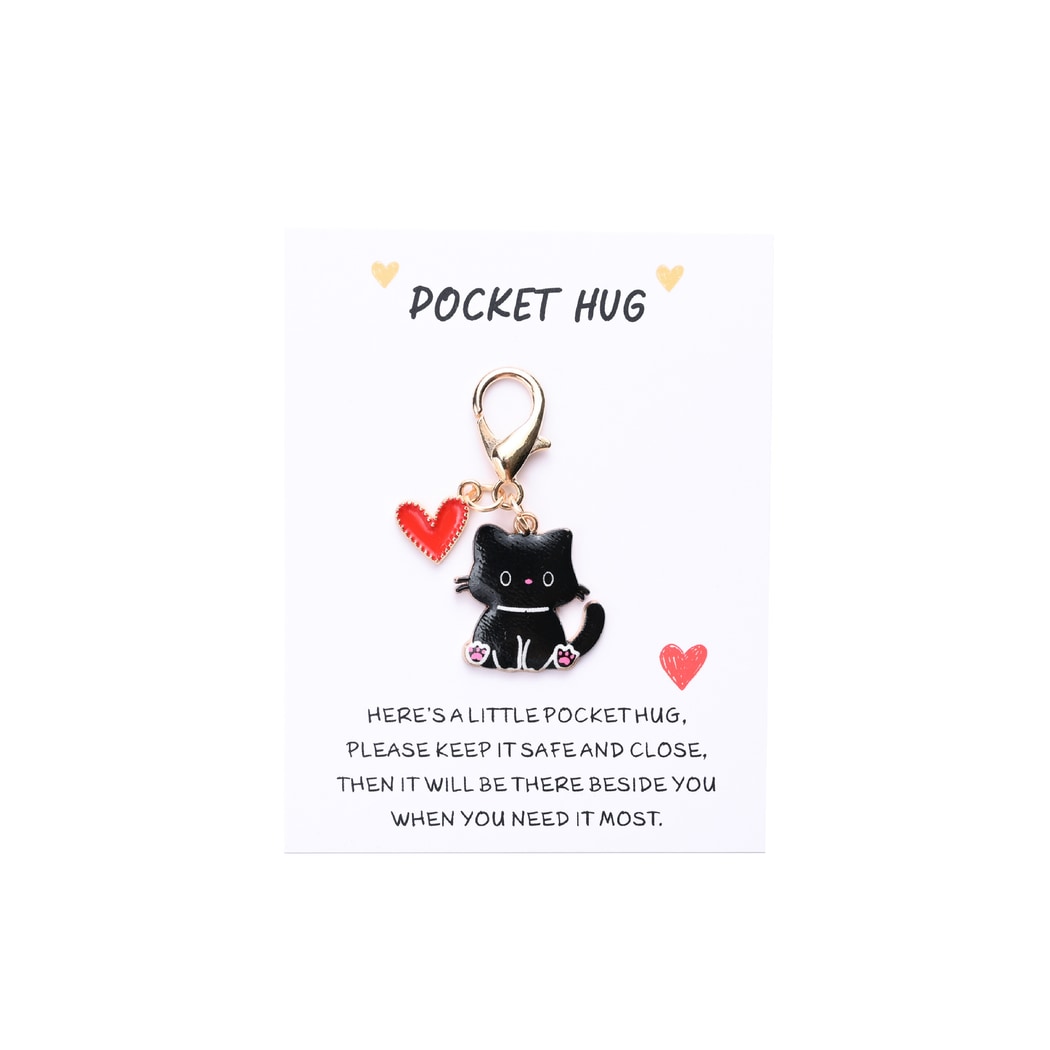 Taphug - Pocket Hug Cute Cat and Heart Keychain