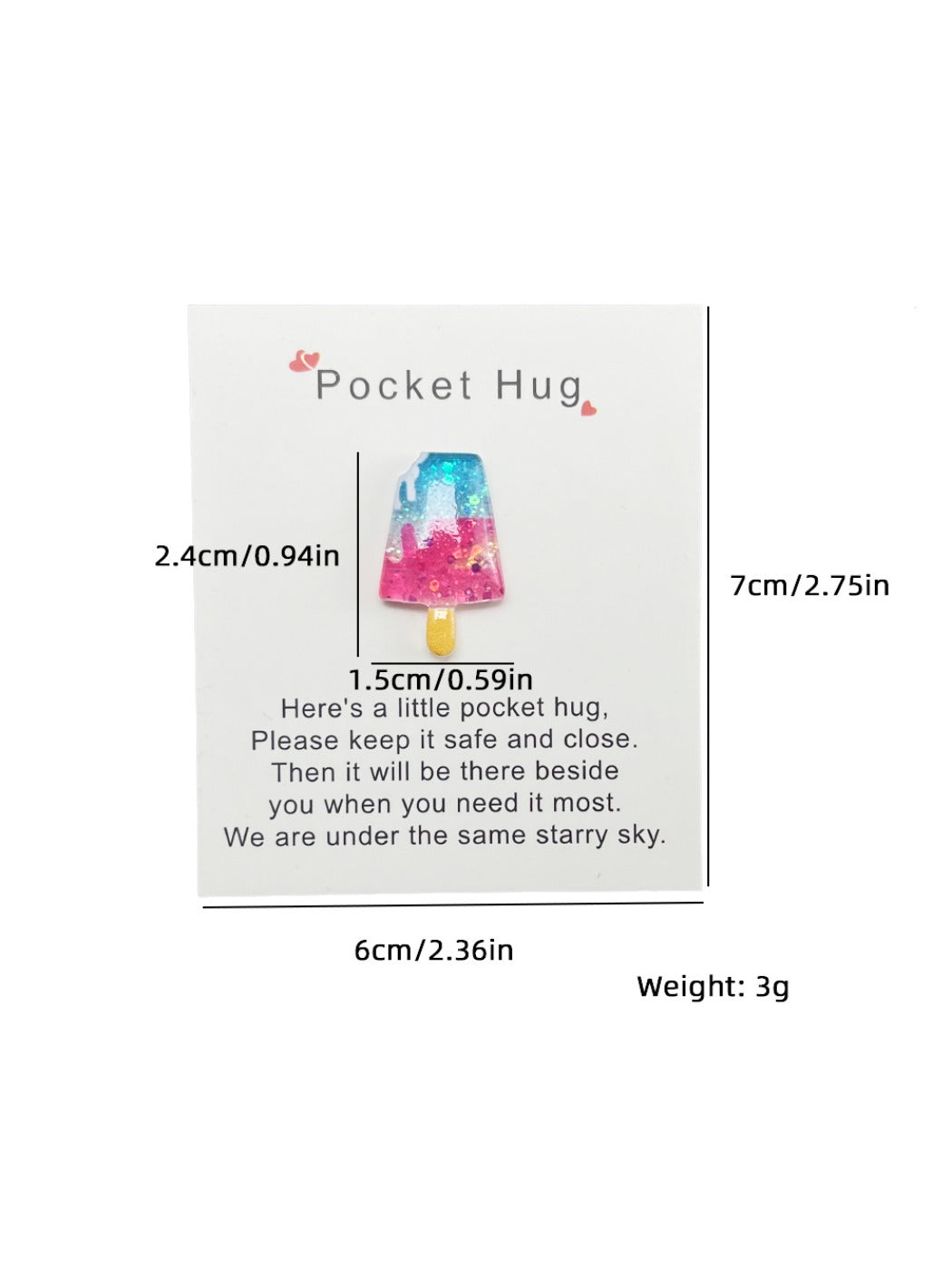 Taphug - Pocket Hug Summer Cool Series pocket hug card and keepsake token view 5