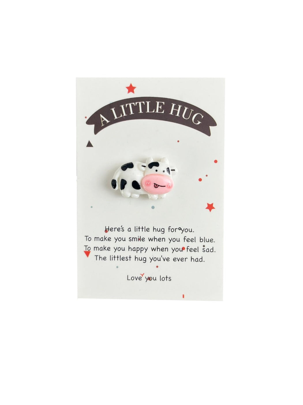 Taphug - Pocket Hug Cute Cow pocket hug card and keepsake token view 5