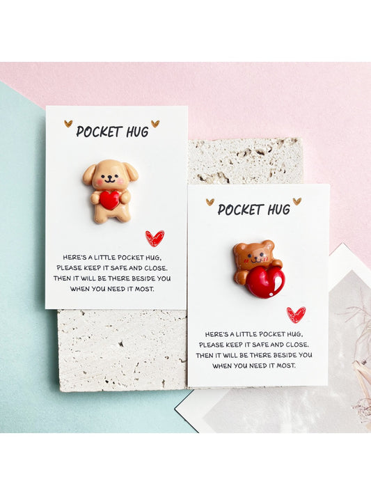 Taphug Pocket Hug featuring a cute bear and dog plush toy together