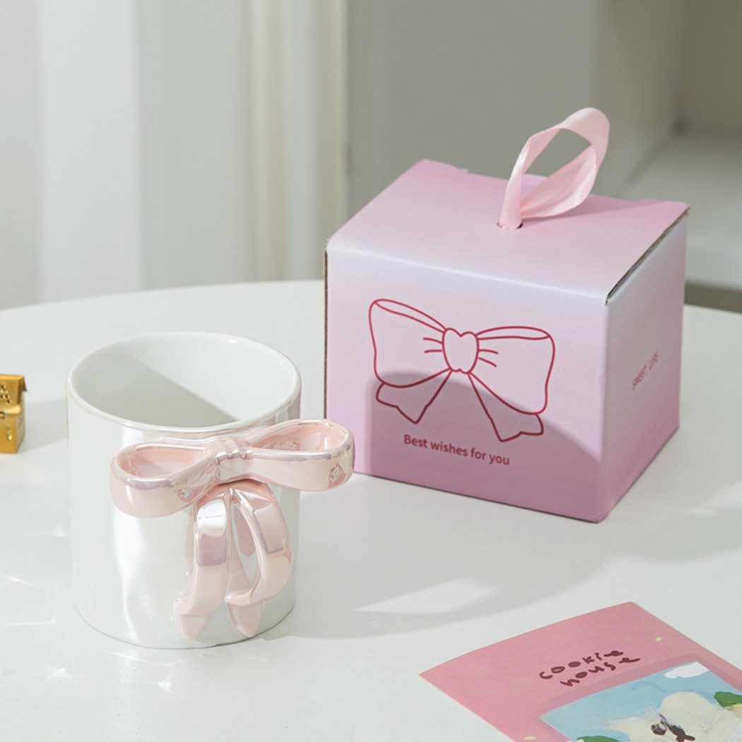 Mivora - Sweet Style Bow Design Handle Coffee Mug
