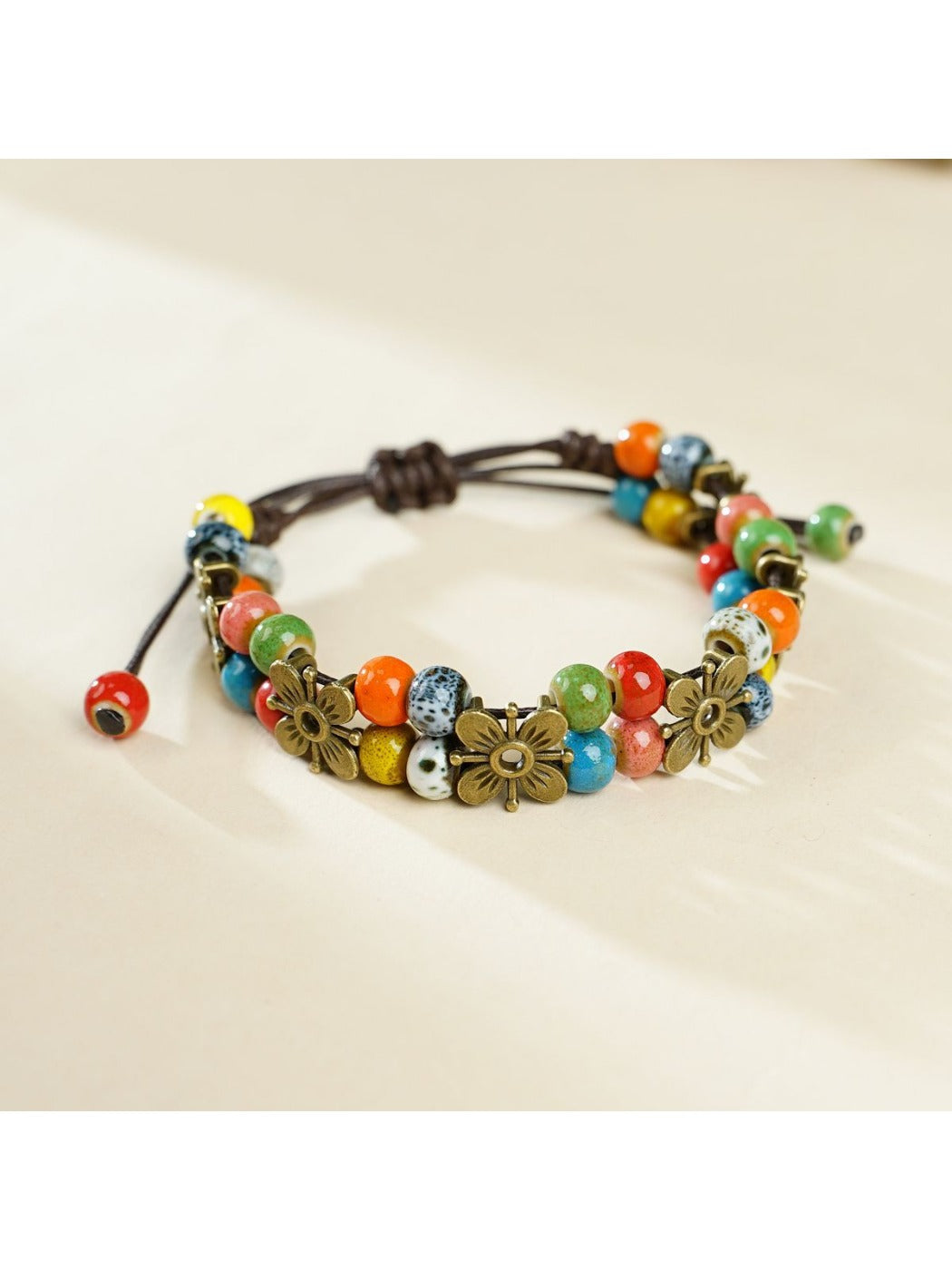 Emora - Elegant Ceramic Floral Beaded Bracelet
