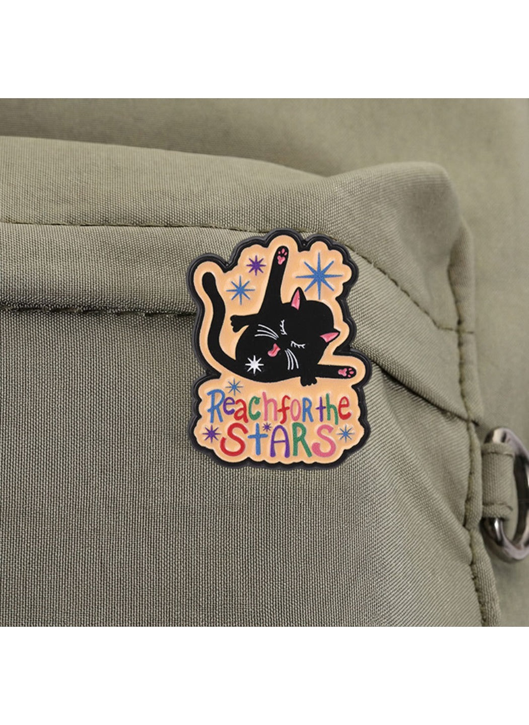 Pinori - Cat Brooch Badge, Cute Cartoon Dream Chasing Black Cat