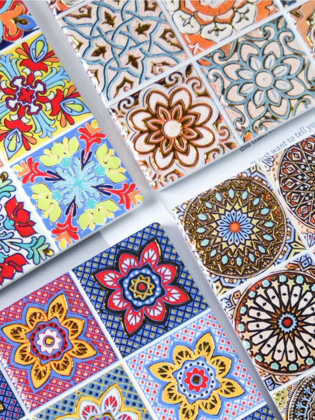 Thimara - Vintage Grid Floral Embossed Coasters