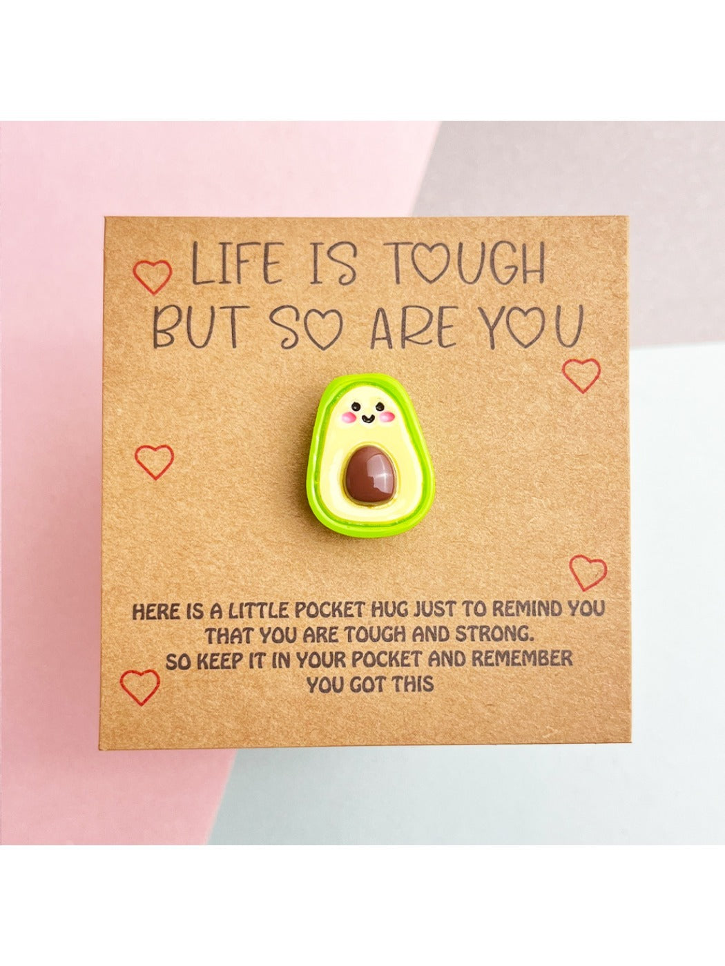 Taphug - Pocket Hug Fruit Avocado pocket hug card and keepsake token view 2