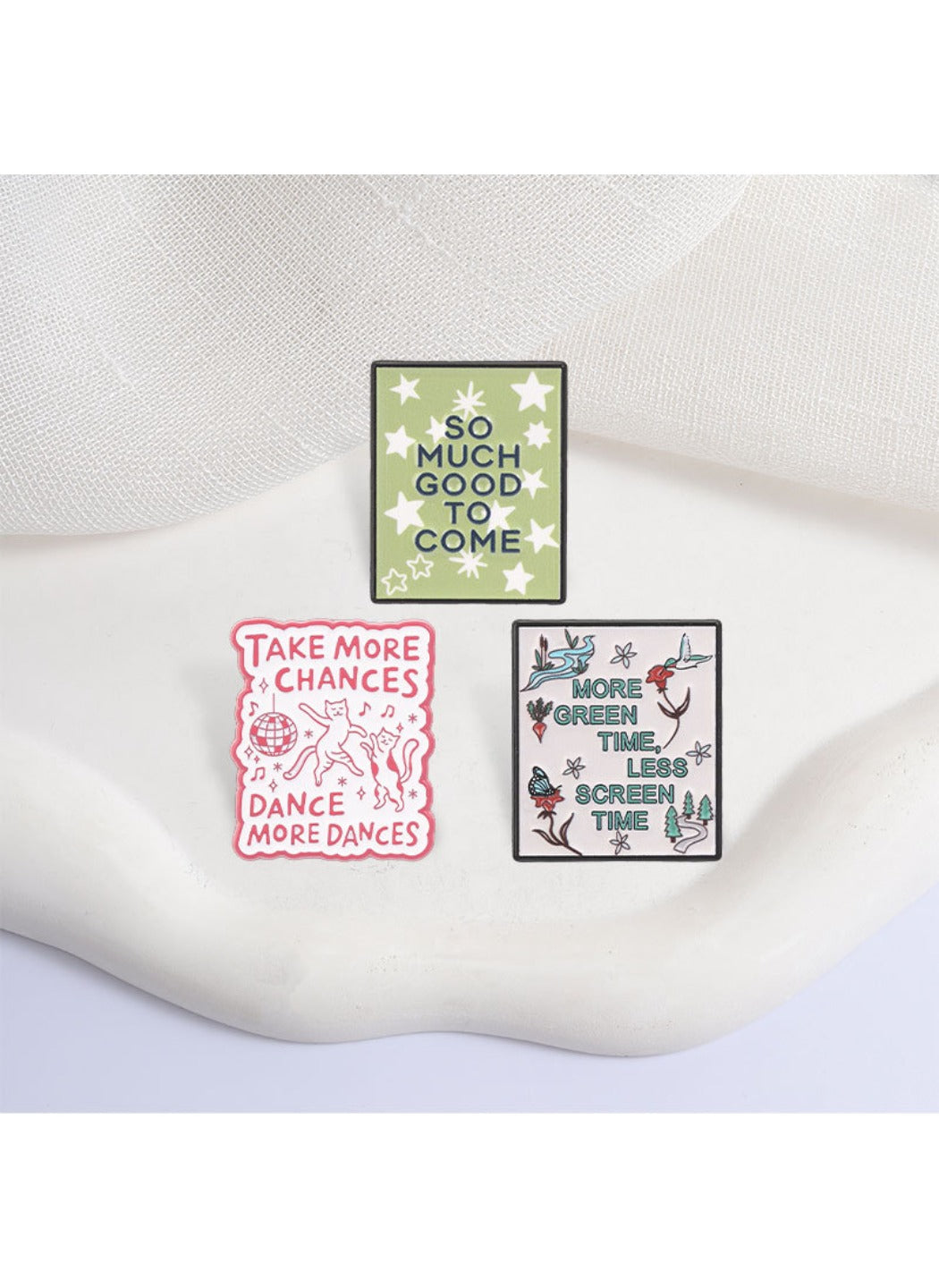 Pinori - Alloy Brooch Badge, Cute Cartoon Dancing Cat