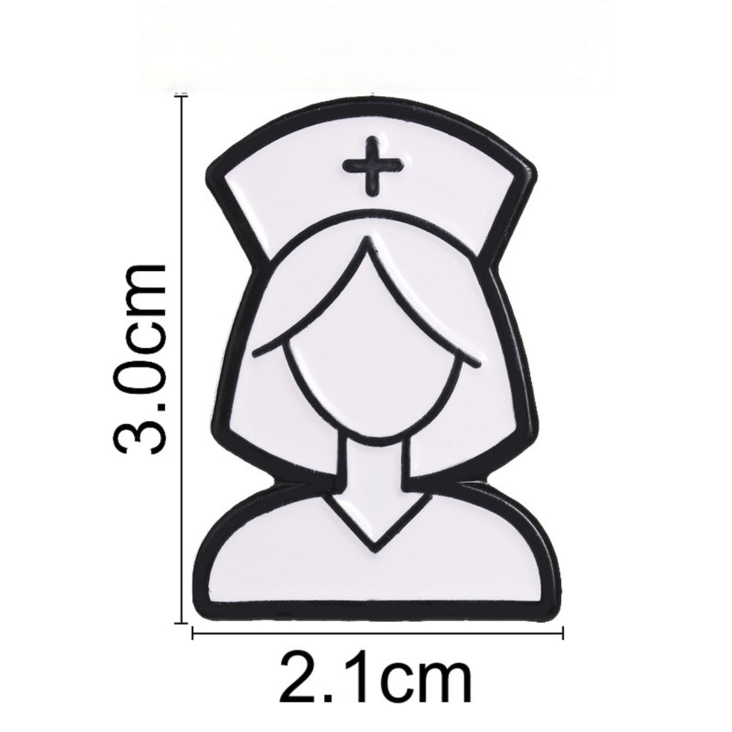 Pinori - Minimalist Nurse Line Art Lapel Brooch