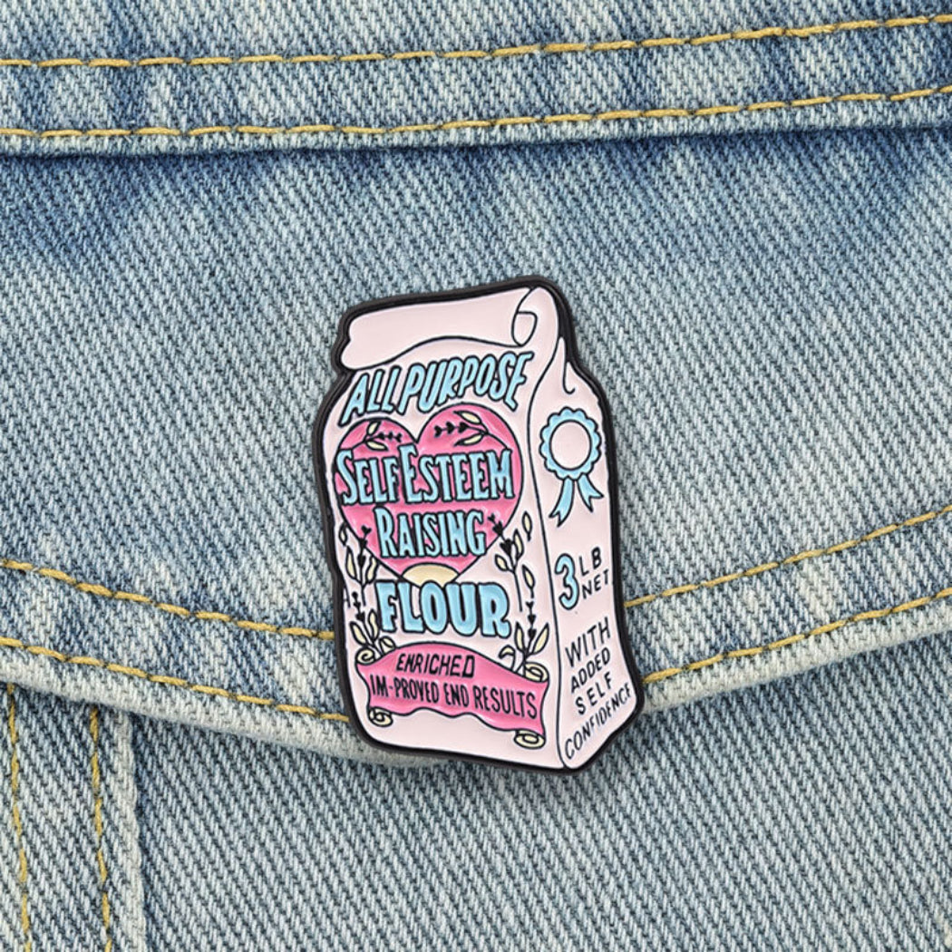 Pinori Self Esteem Flour Enamel Pin