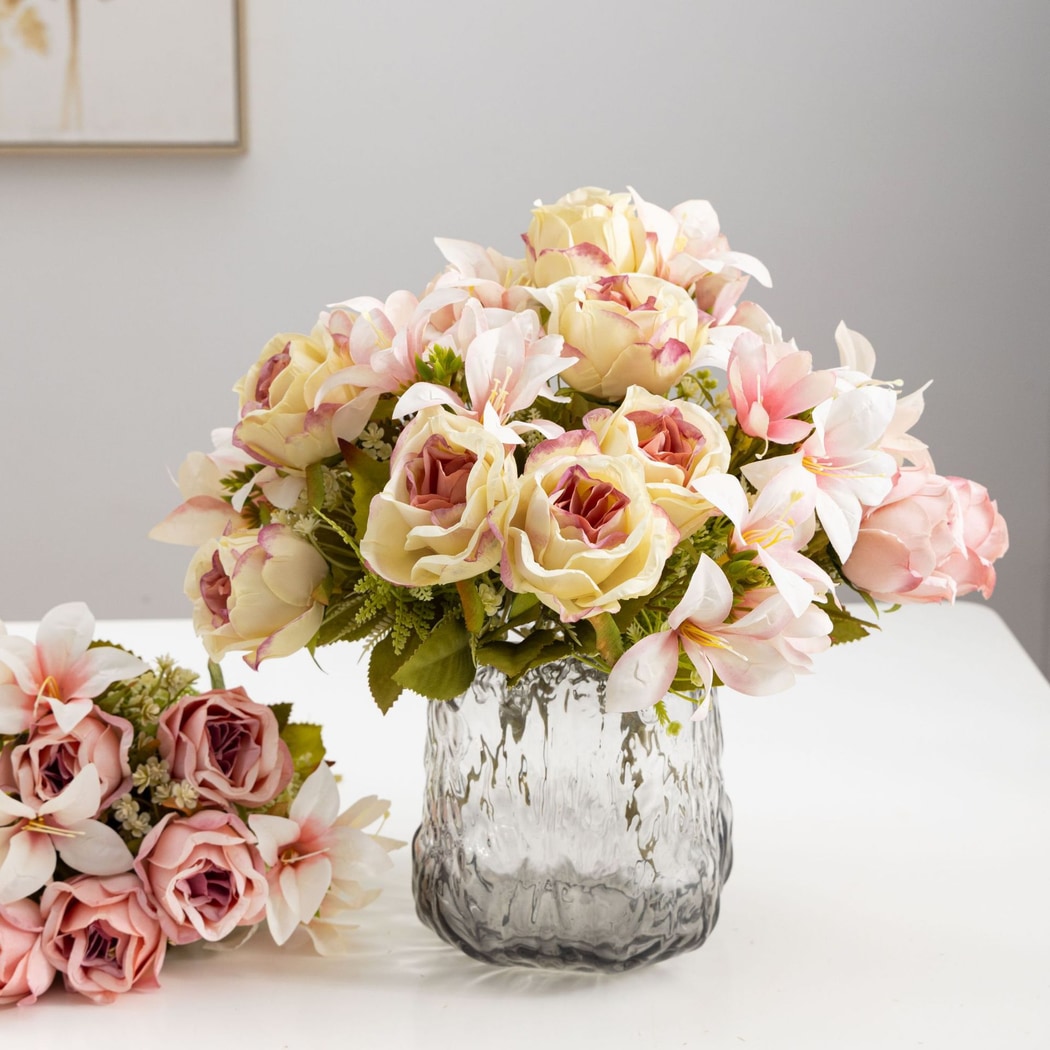 Roselle - Decorative Rose and Lily Artificial Bouquet