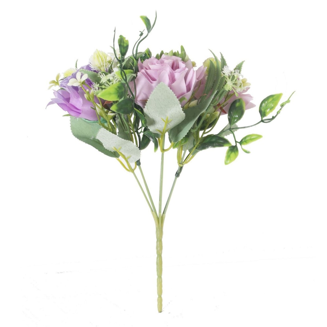 Roselle - Rolled Edge Rose Artificial Flowers Bouquet
