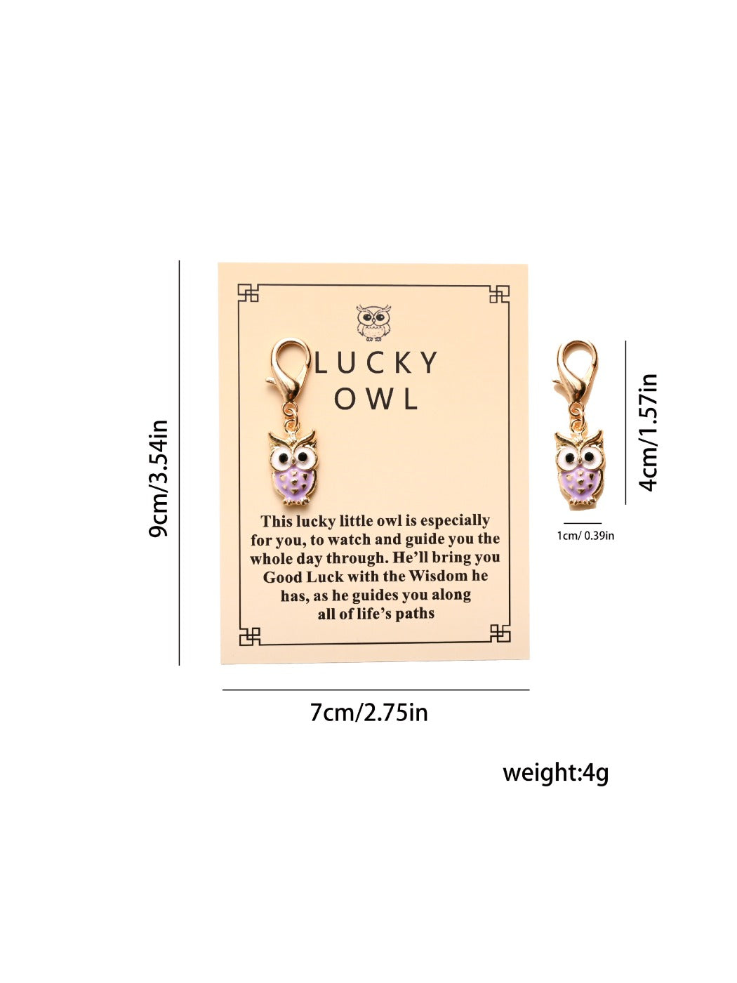 Taphug - Colorful Owl Keychain with Encouragement Card