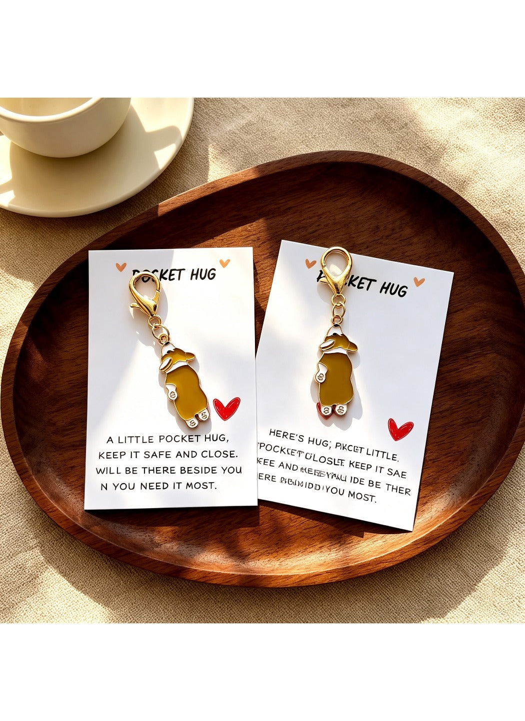 Taphug  - Alloy Pocket Hug Card Cute Dog Keychain